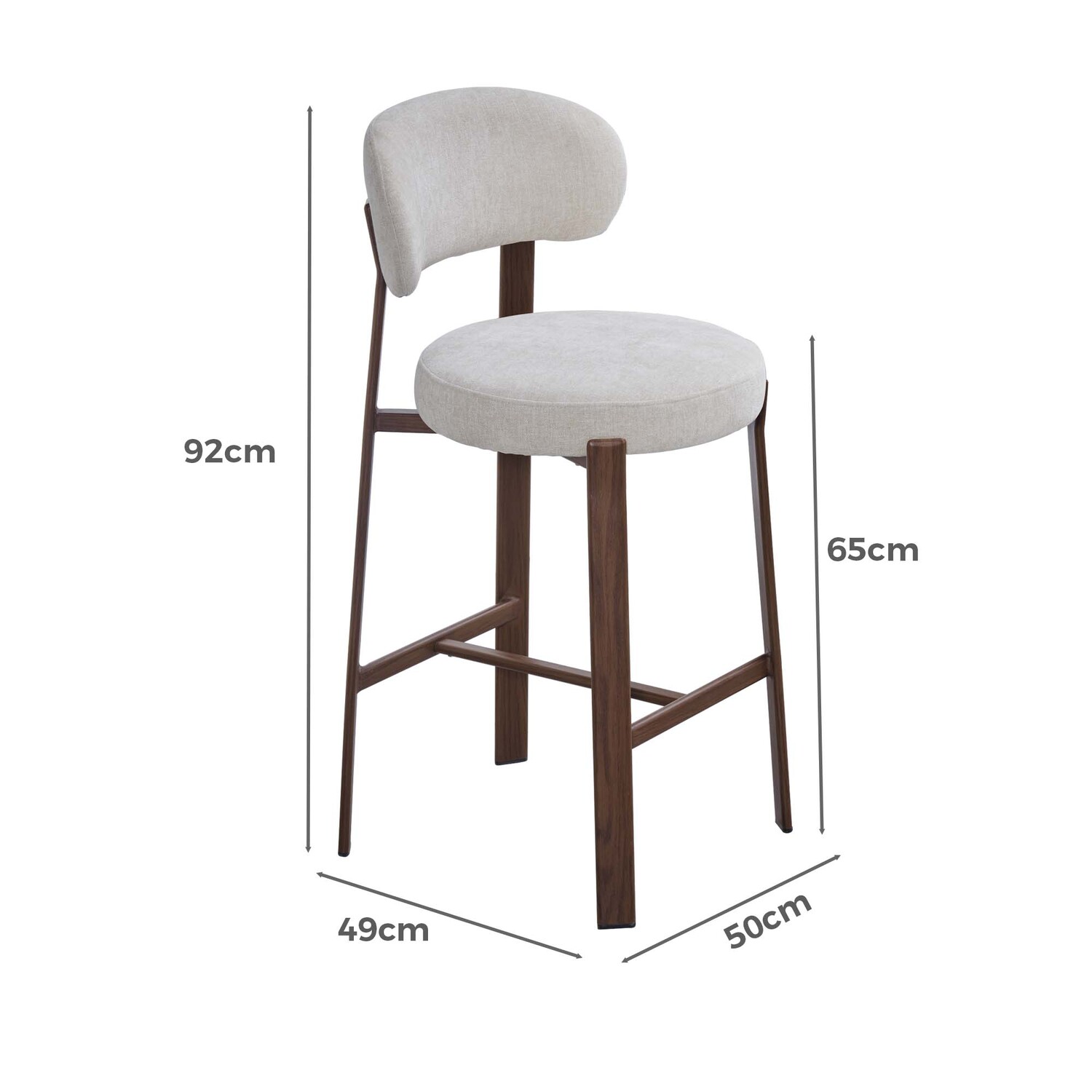 65cm Cecil II Chenille Bar Stools