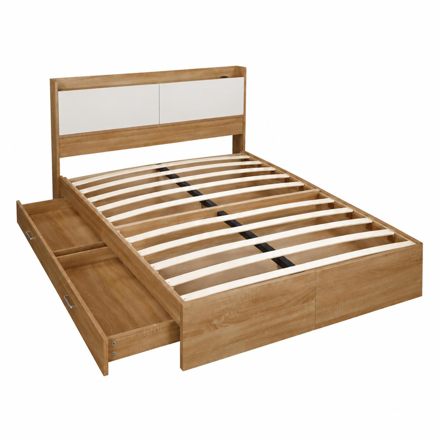 Otelia Bed Frame with USB Port & Drawers