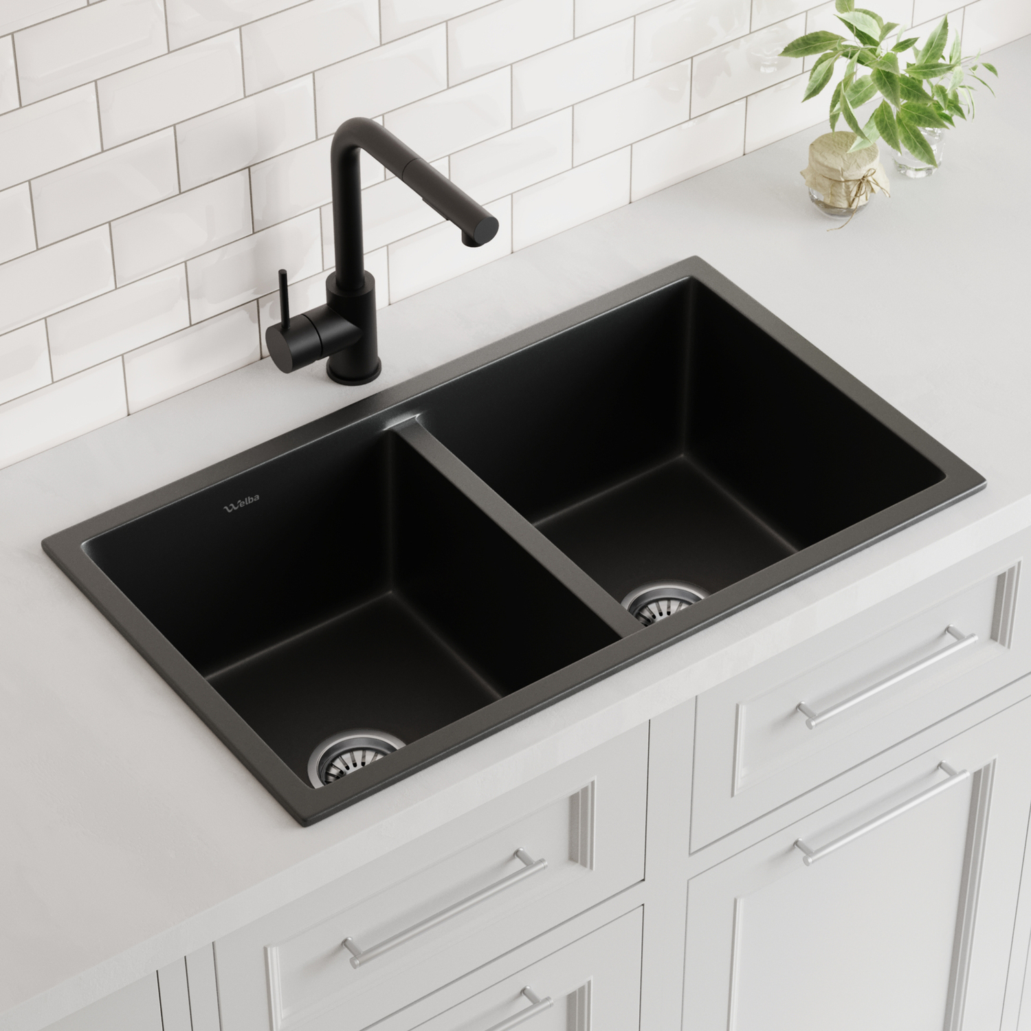 Bowen 770mm Double Granite Kitchen Sink