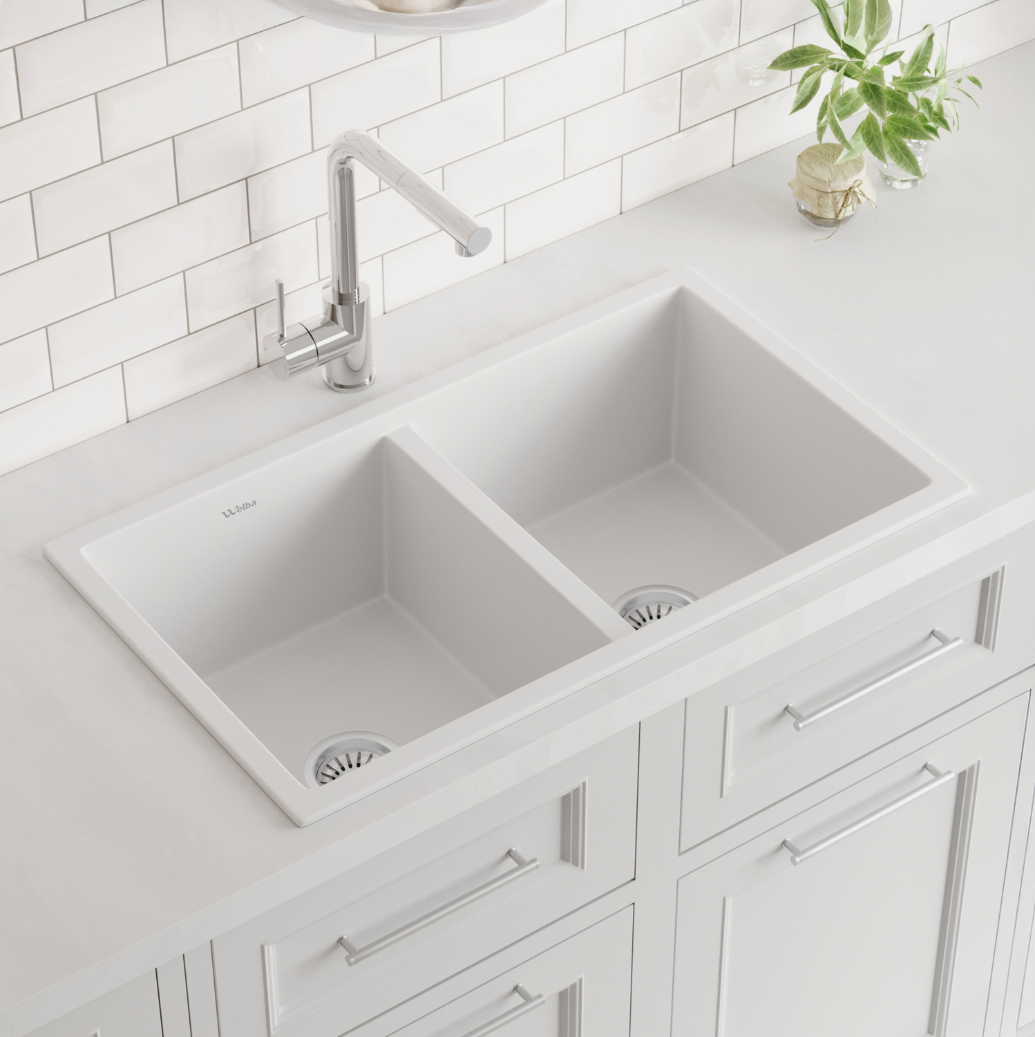 Bowen 770mm Double Granite Kitchen Sink