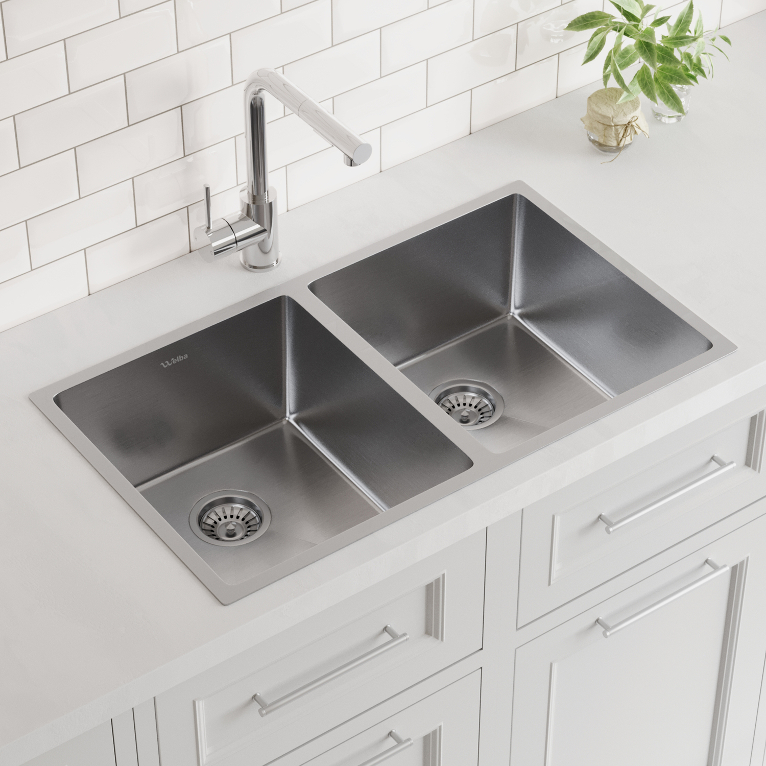 Parker 760mm Double Stainless Steel Kitchen Sink