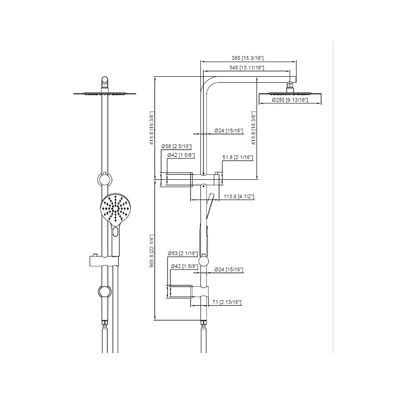 Lia Round Twin Shower Mixer Set