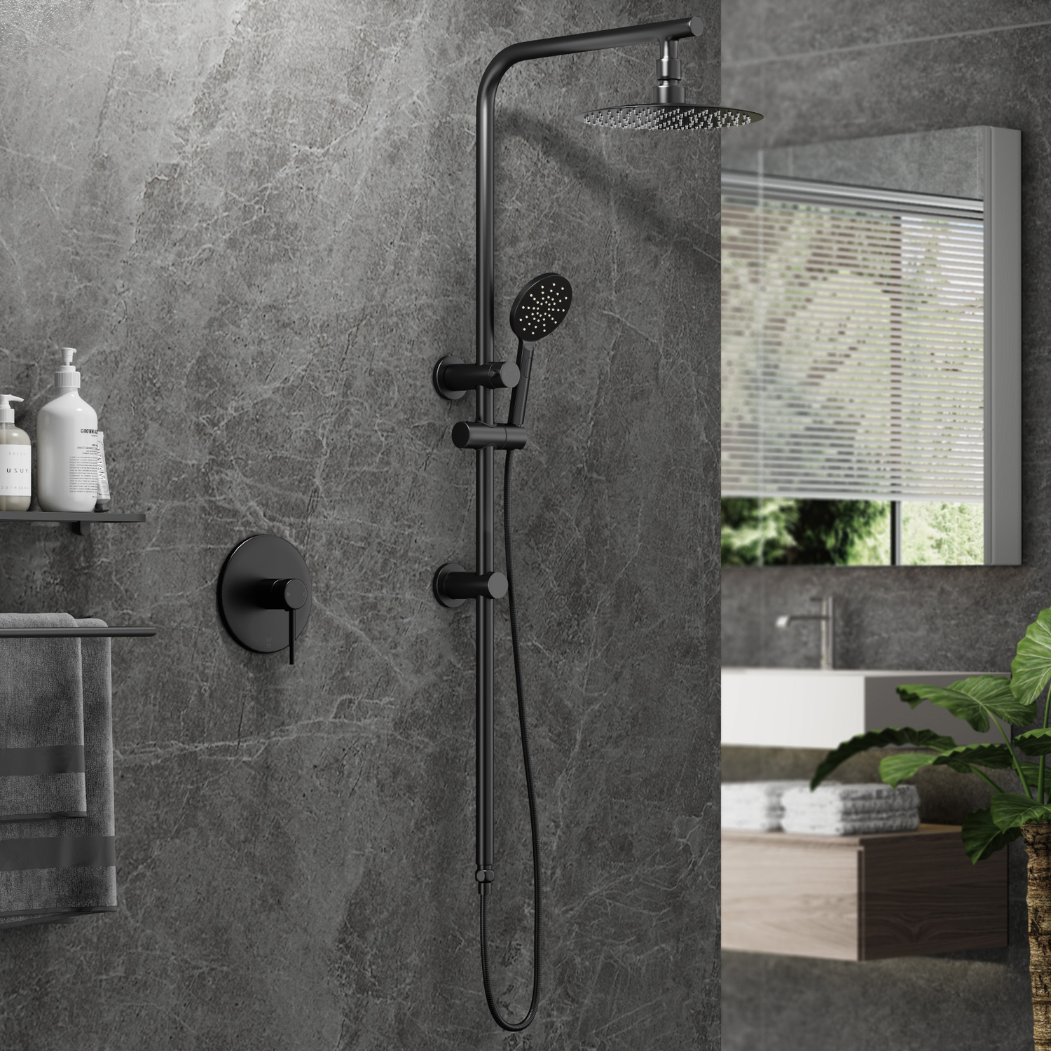 Lia Round Twin Shower Mixer Set
