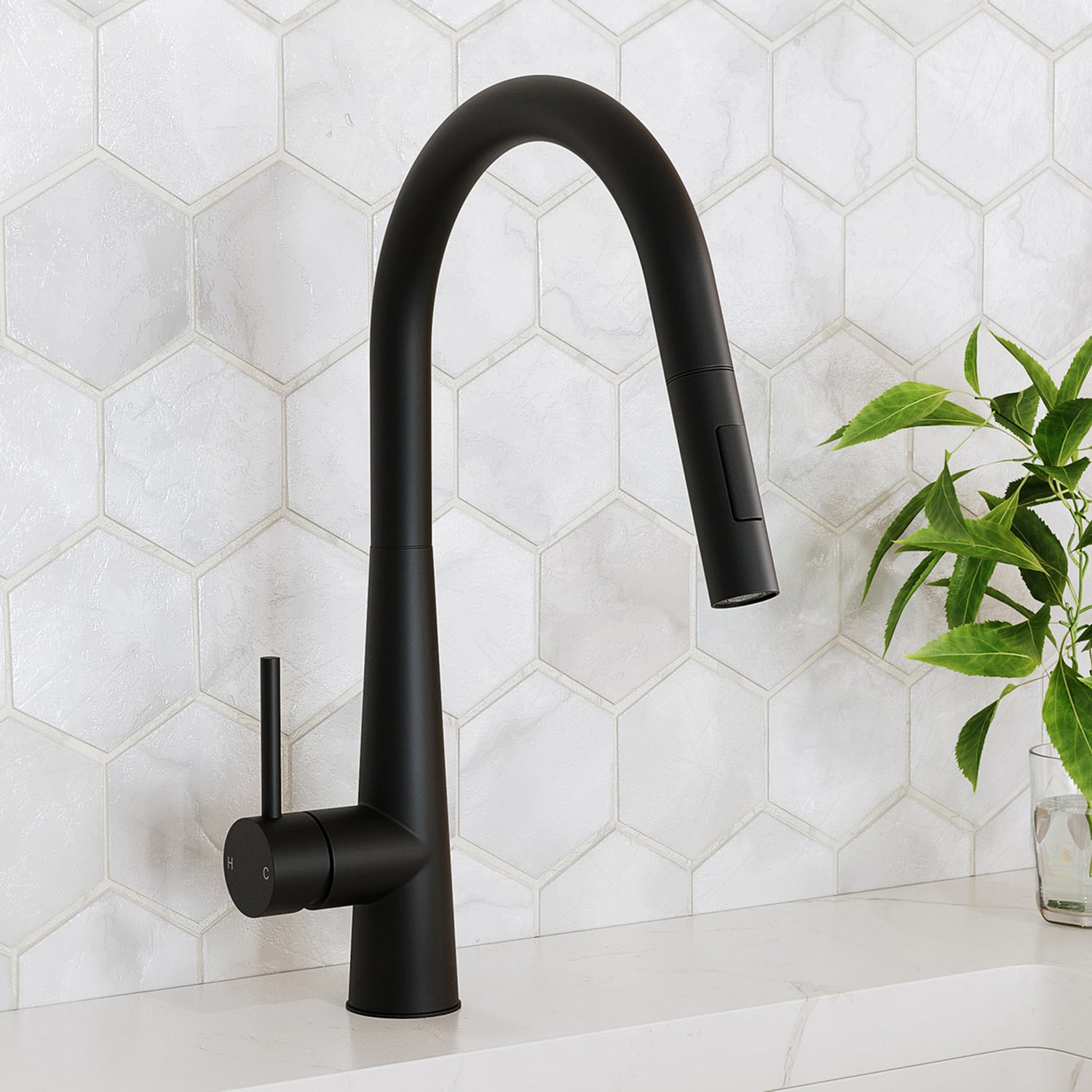 Hoskins Gooseneck Pull-Out Kitchen Sink Mixer