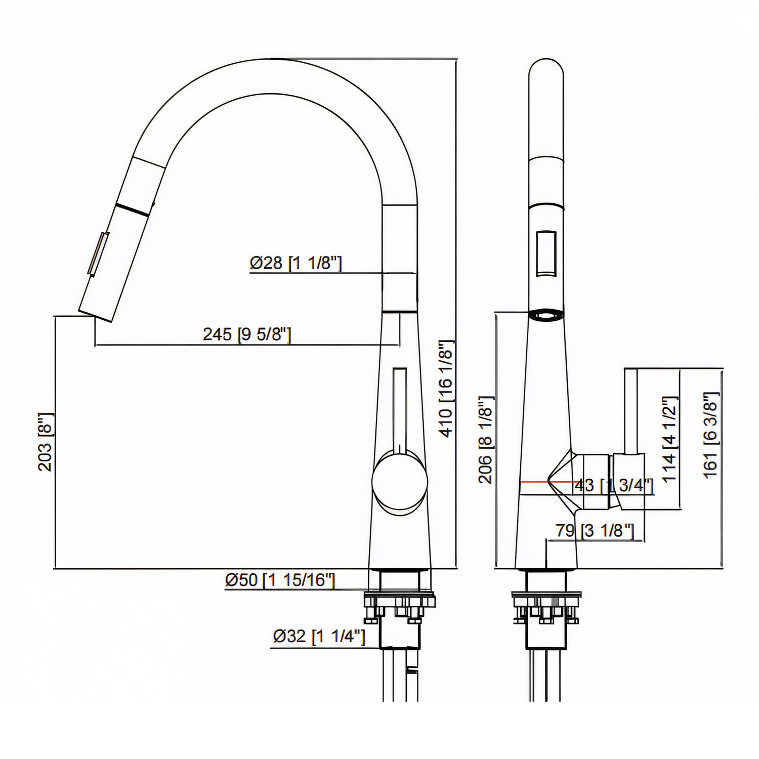 Hoskins Pull-Out Kitchen Mixer Tap