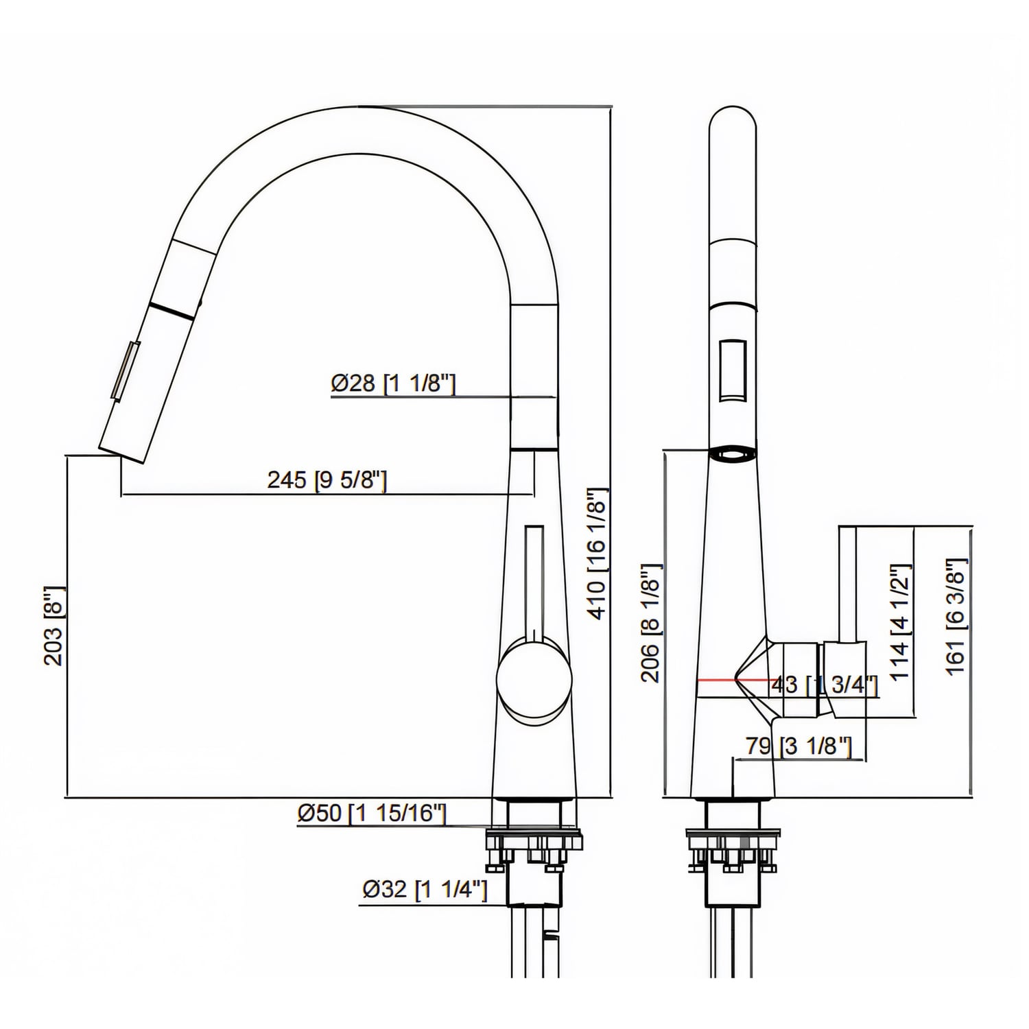 Hoskins Pull-Out Kitchen Mixer Tap