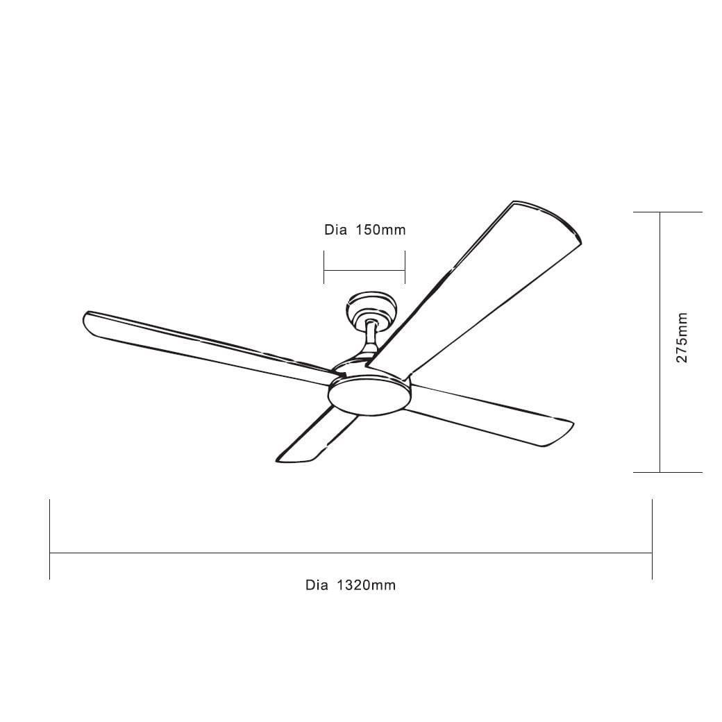 Hodson 132cm AC Ceiling Fan with Remote Control