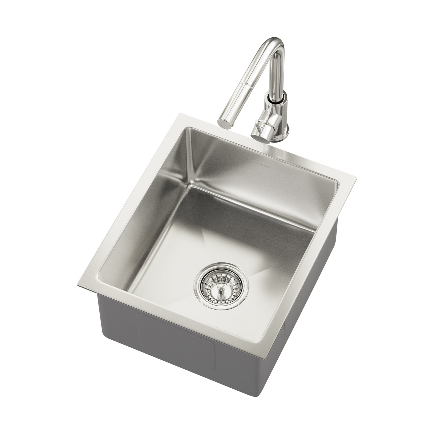 Yeva 380mm Single Kitchen Sink & Pull-Out Mixer