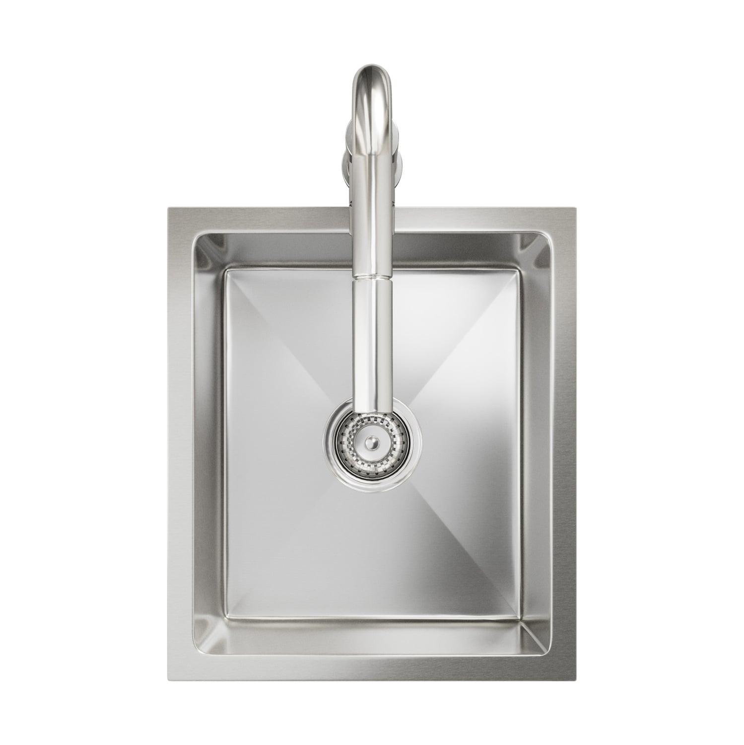 Yeva 380mm Single Kitchen Sink & Pull-Out Mixer