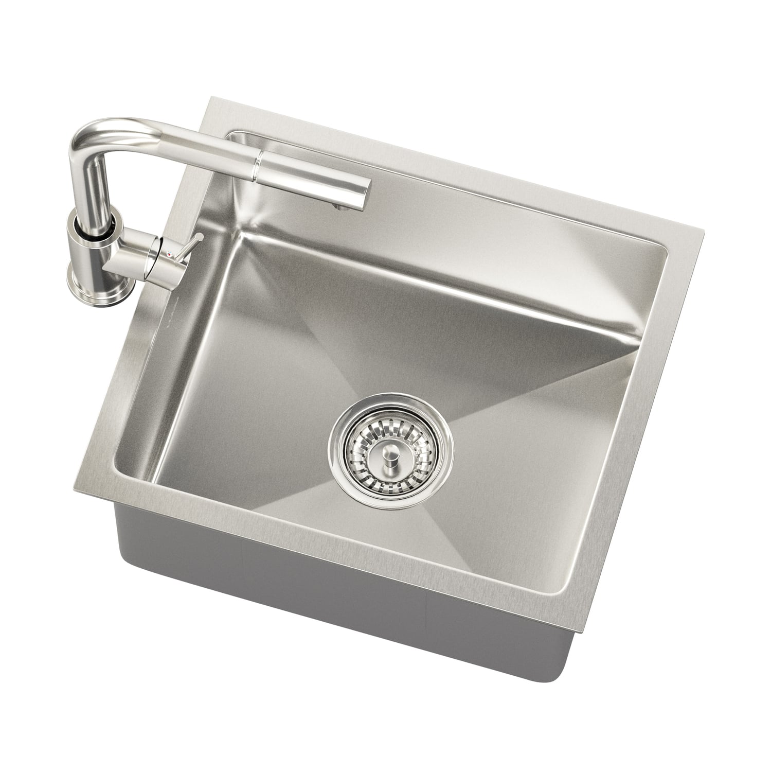 Yeva 380mm Single Kitchen Sink & Pull-Out Mixer