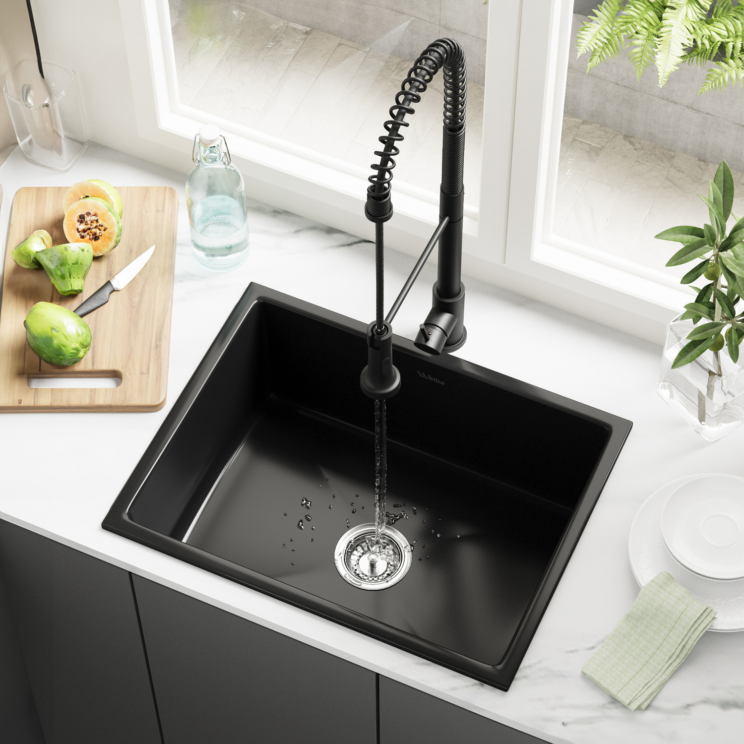 Izel 590mm Single Kitchen Sink and Mixer Tap