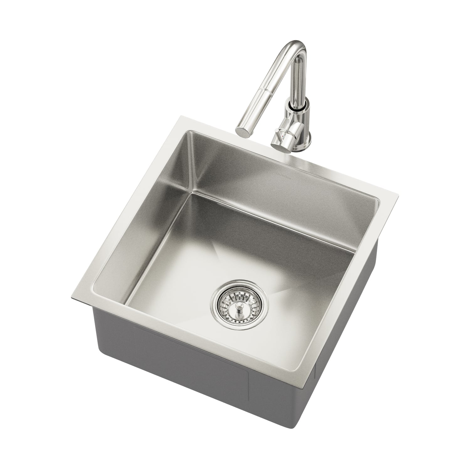 Yeva 440mm Single Kitchen Sink & Pull-Out Mixer