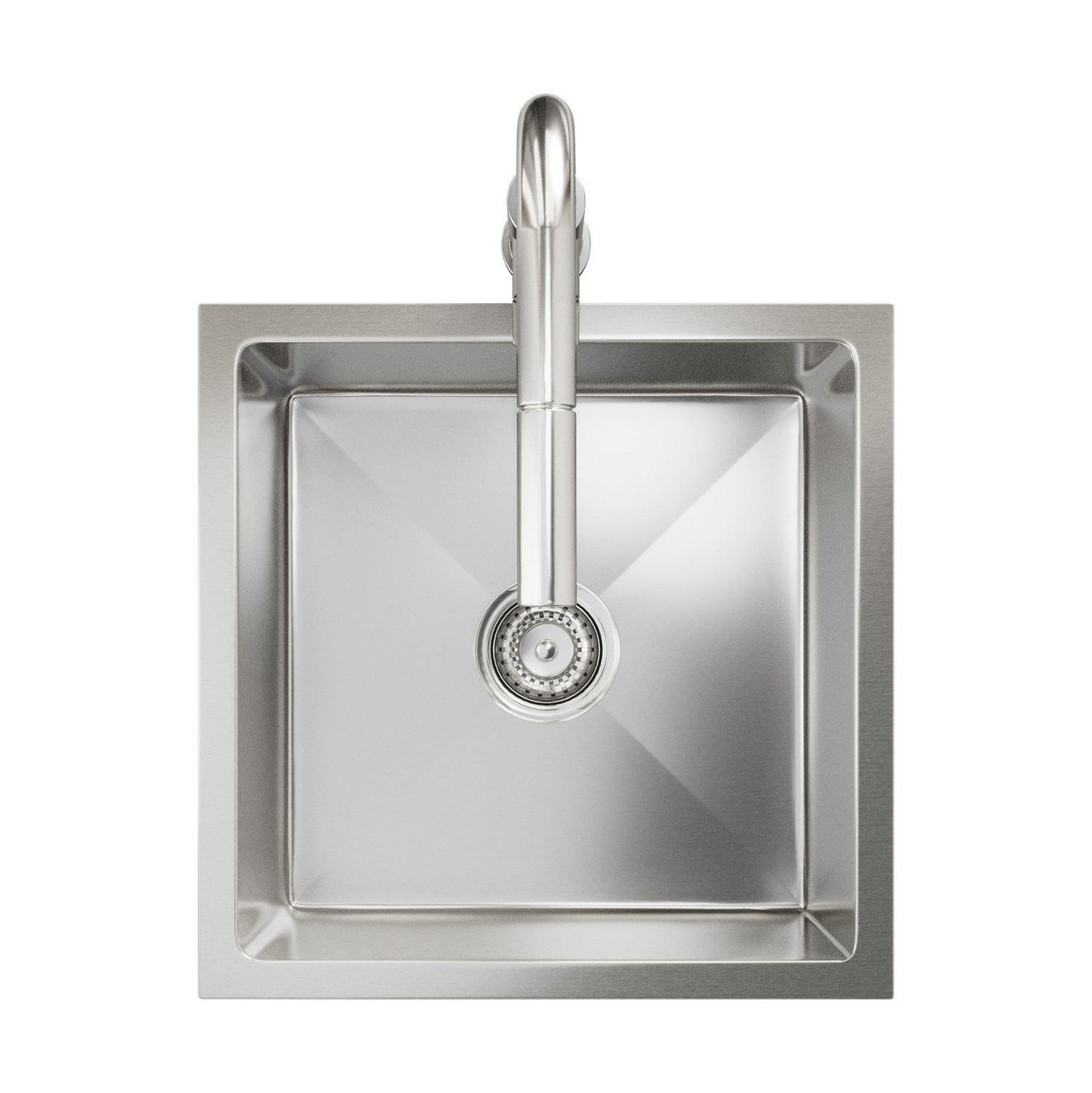 Yeva 440mm Single Kitchen Sink & Pull-Out Mixer