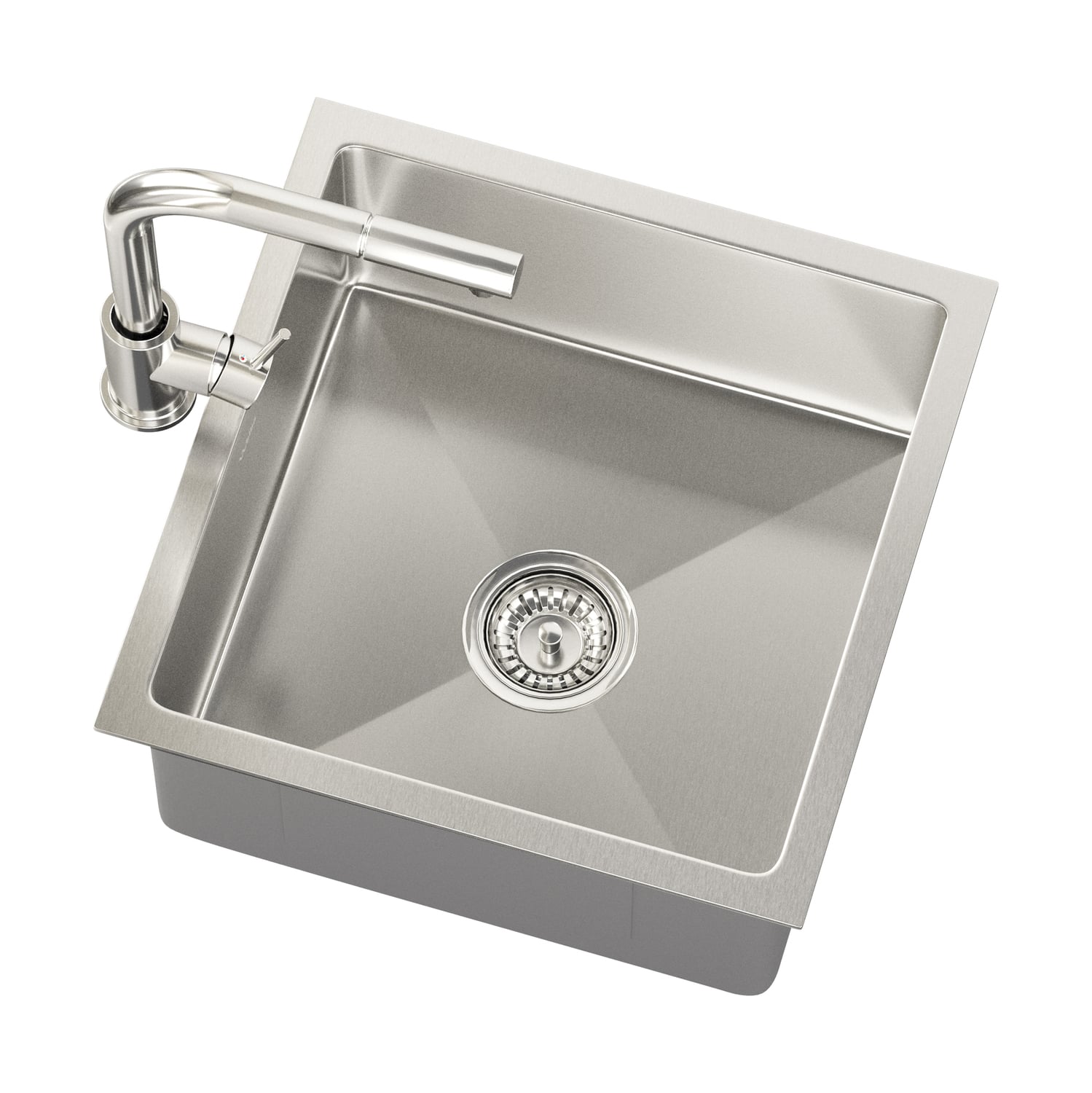 Yeva 440mm Single Kitchen Sink & Pull-Out Mixer