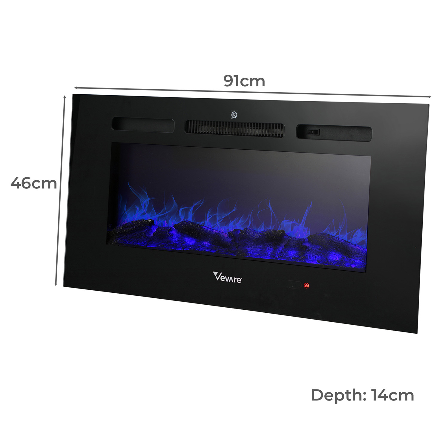 2000W Maura Wall Mounted Electric Fireplace Heater
