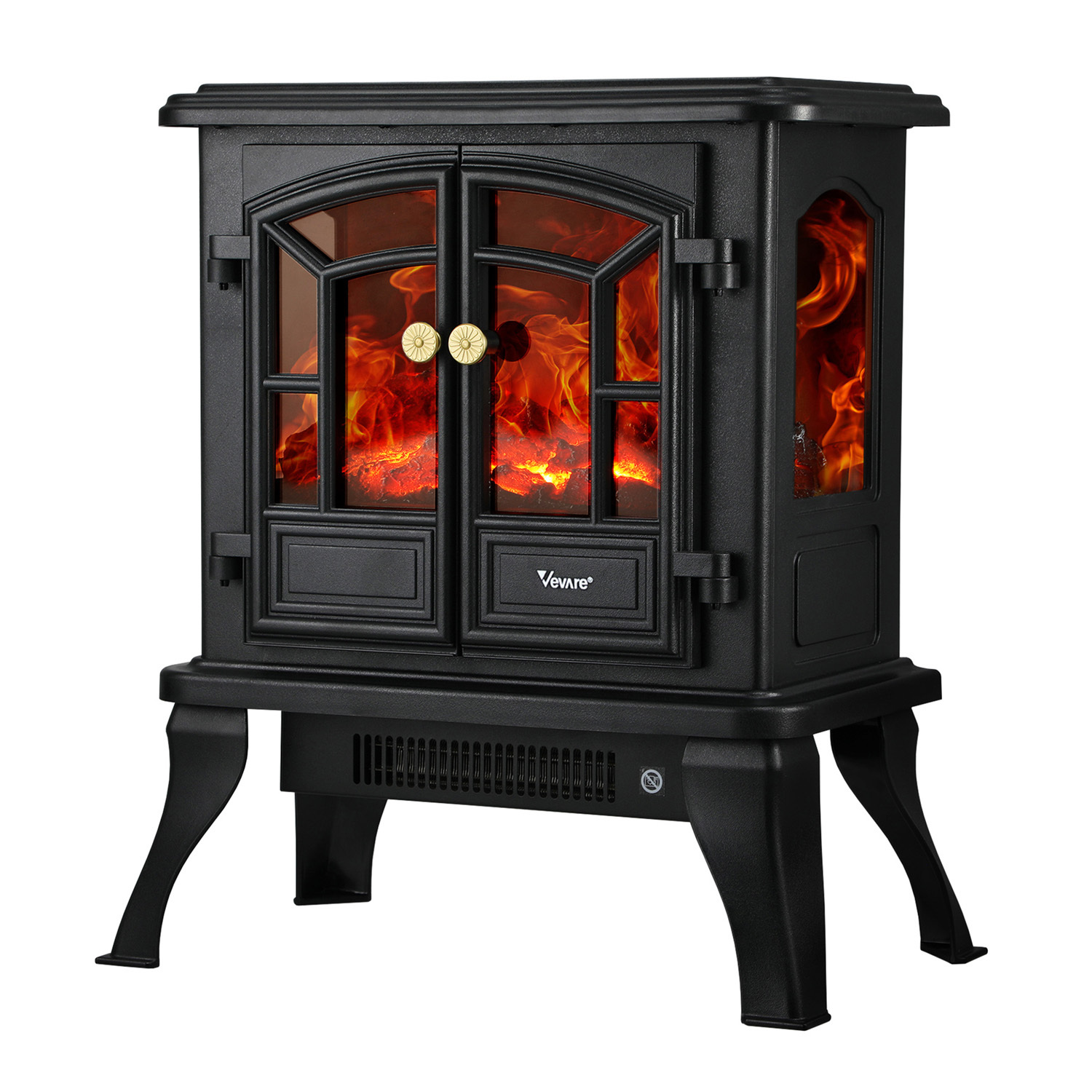 Black Maura Electric Fireplace Heater