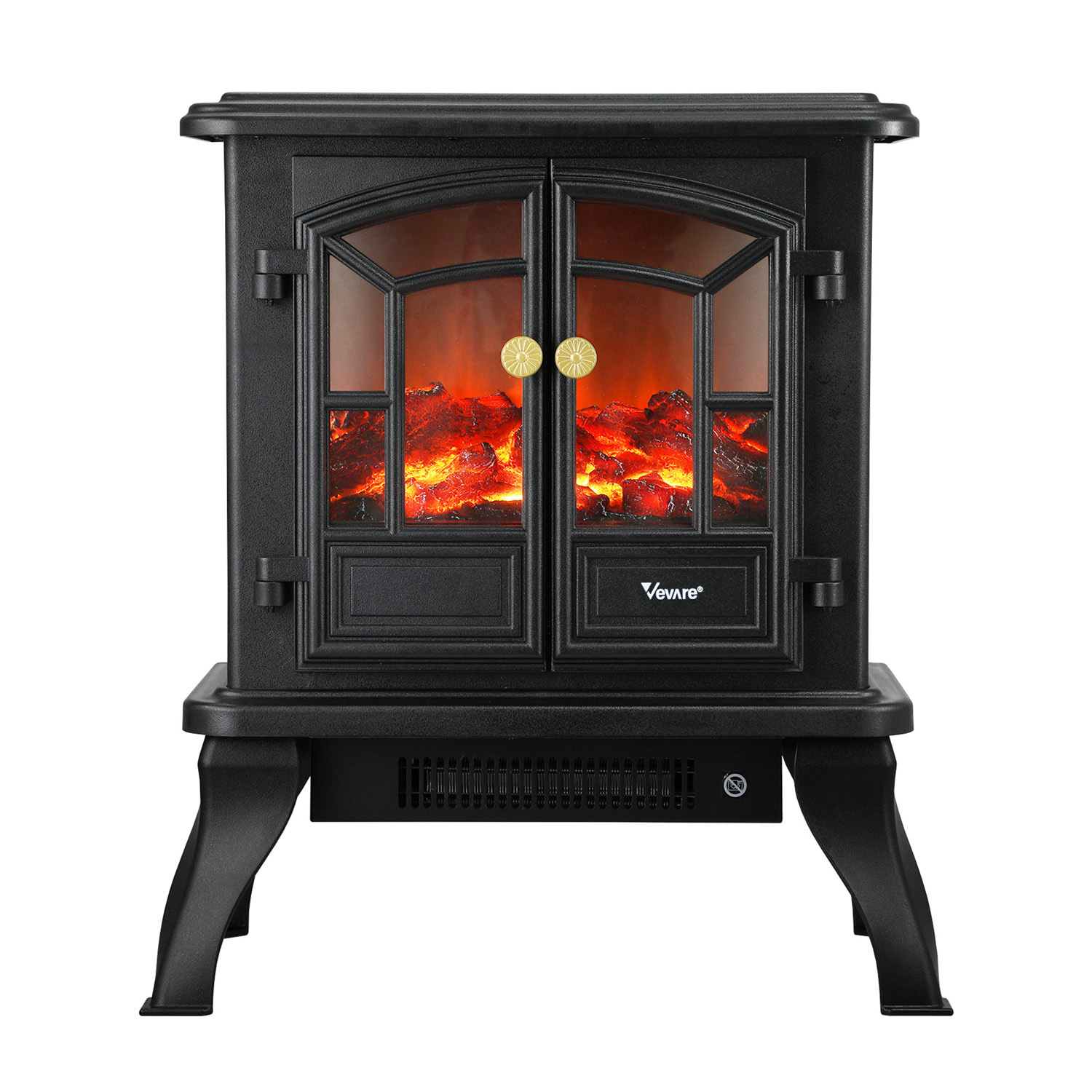 Black Maura Electric Fireplace Heater