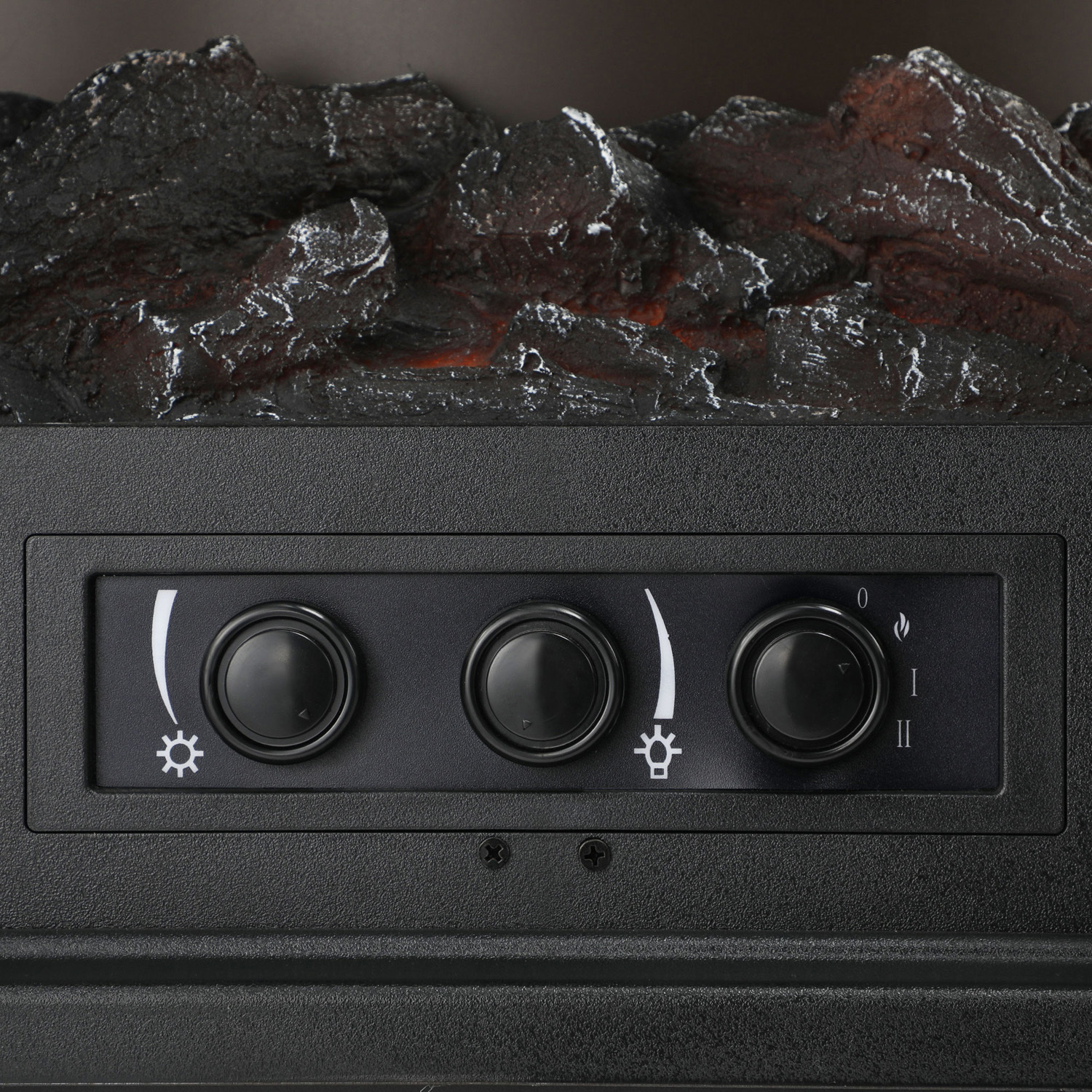 Black Maura Electric Fireplace Heater