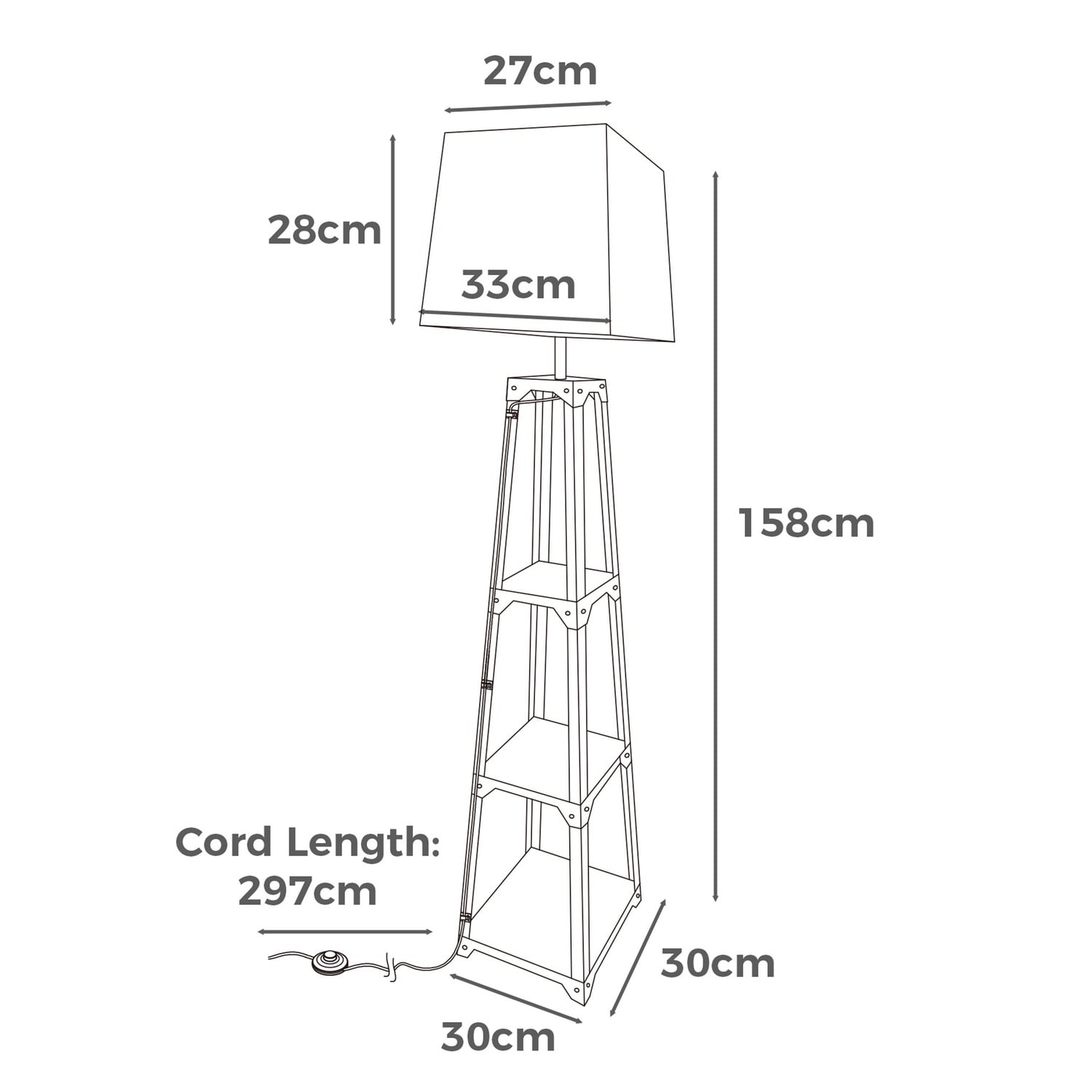 Ayman Metal Tripod Floor Lamp