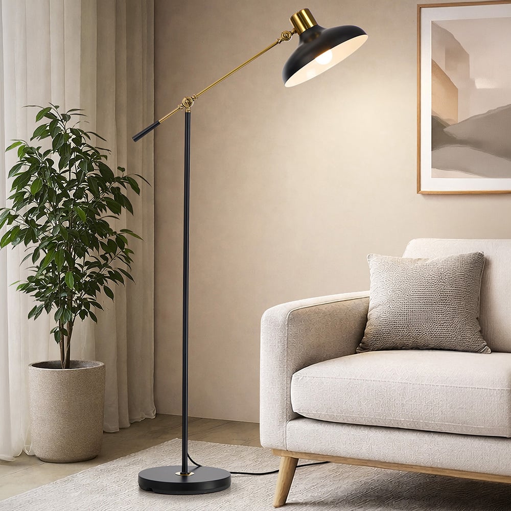 Idriss Iron Swing Arm Floor Lamp