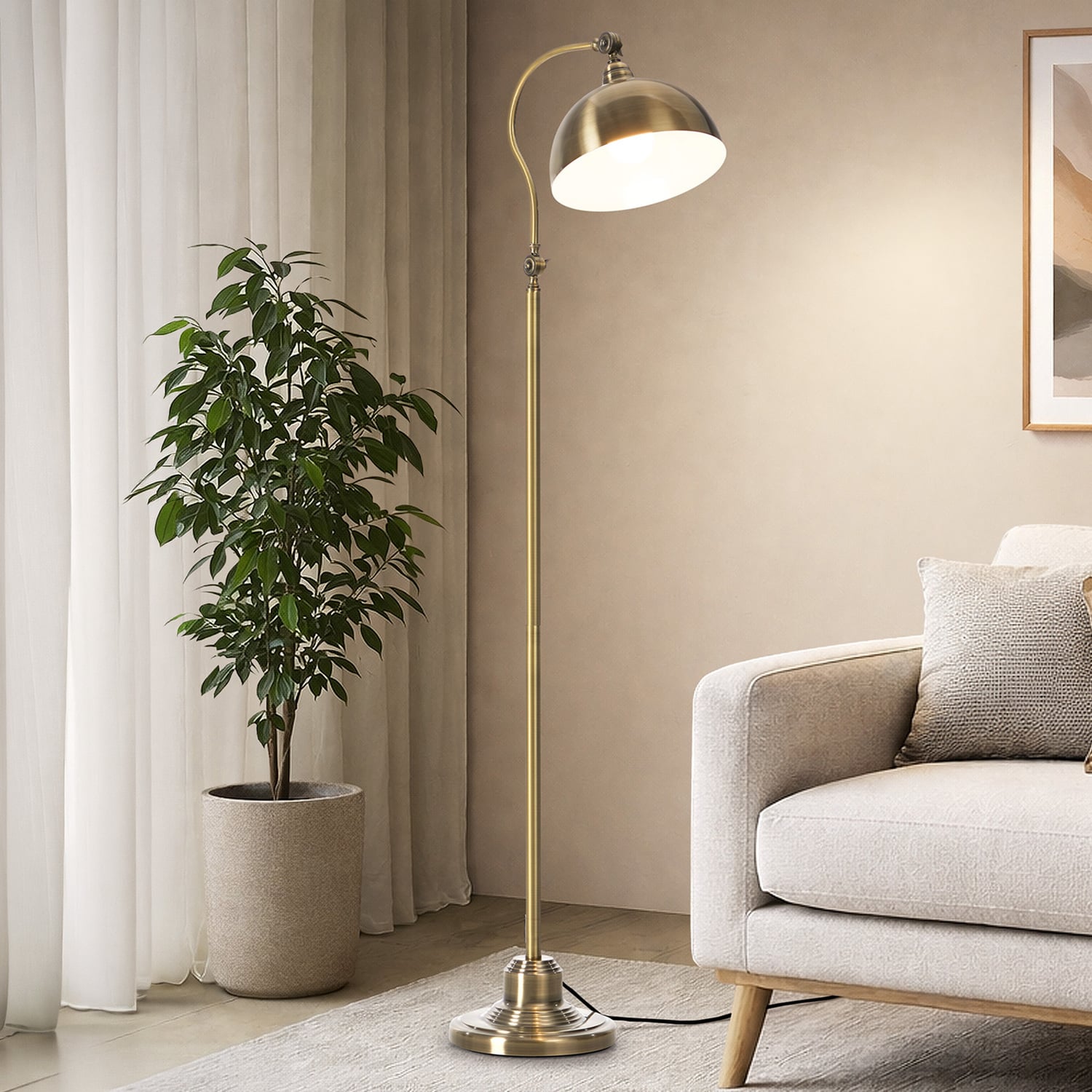 Inara Metal Swing Arm Floor Lamp