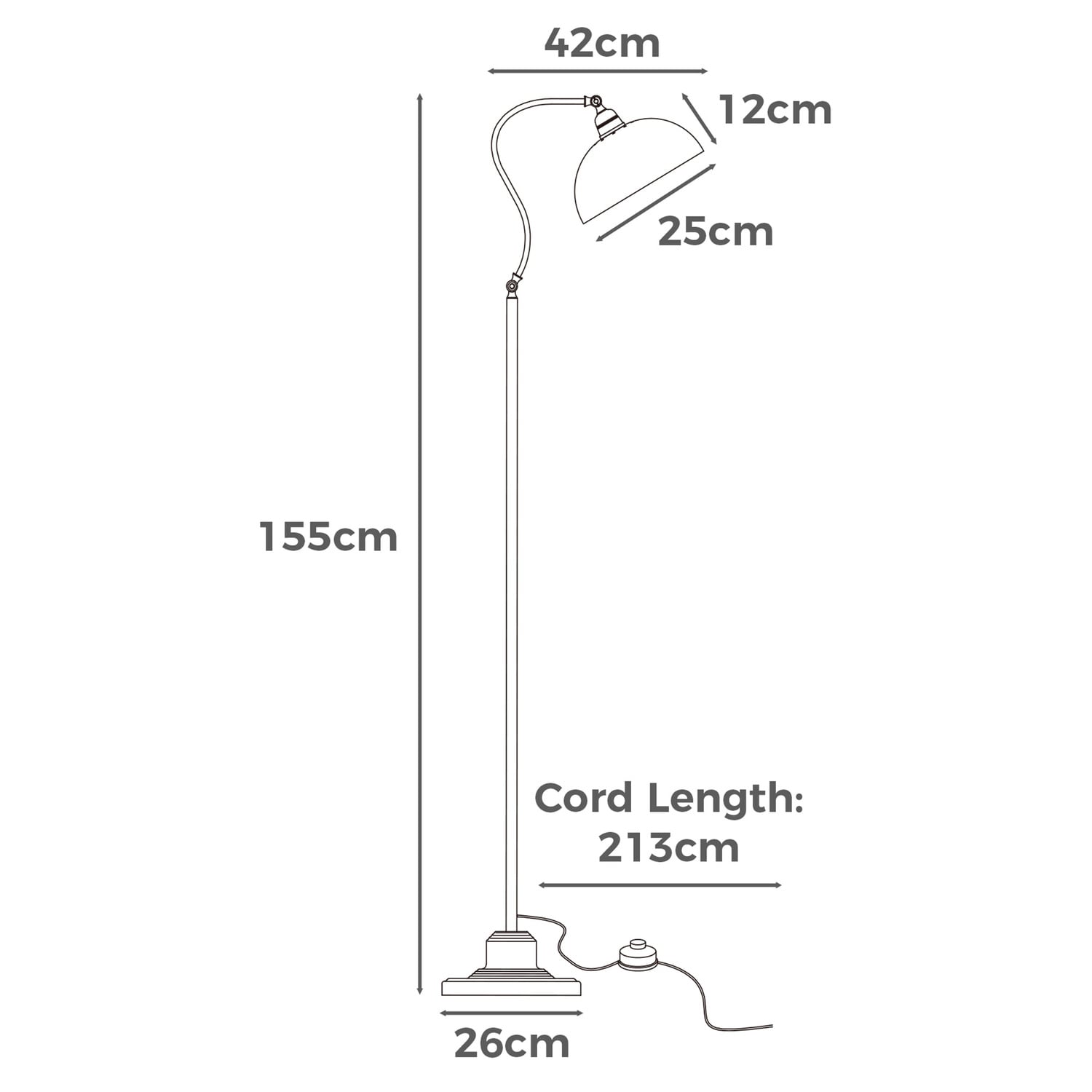 Inara Metal Swing Arm Floor Lamp