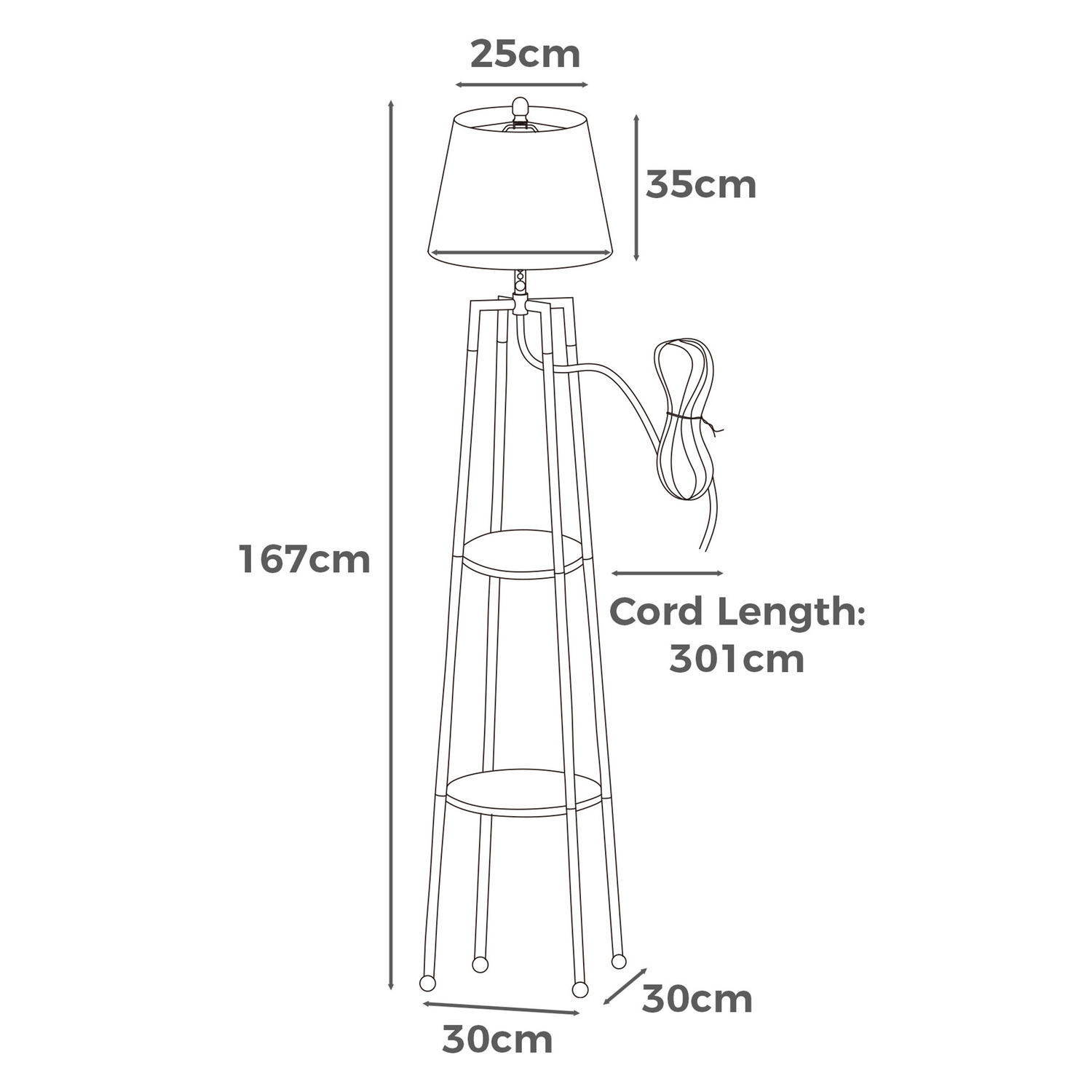 Milena Metal Tripod Floor Lamp