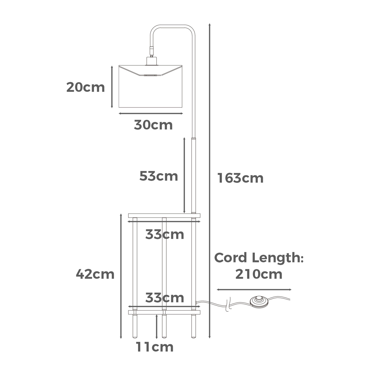 Darina Metal Linen Floor Lamp