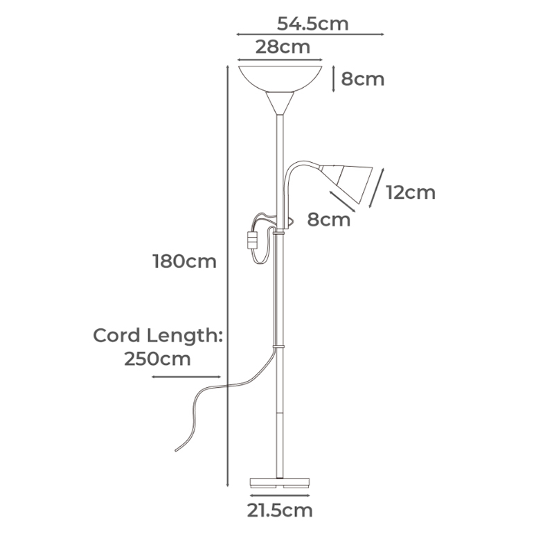 Ilya Iron 2 Light Floor Lamp