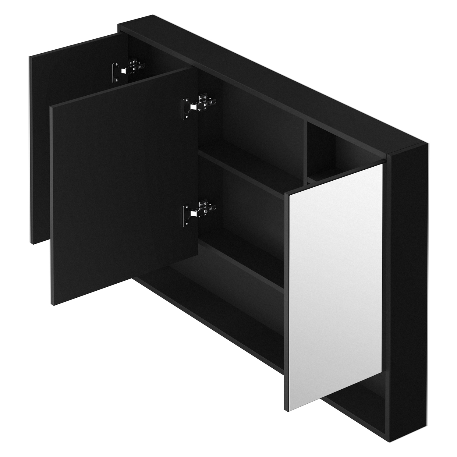 Meriden 1200mm LED Mirrored Shaving Cabinet with Open Shelf