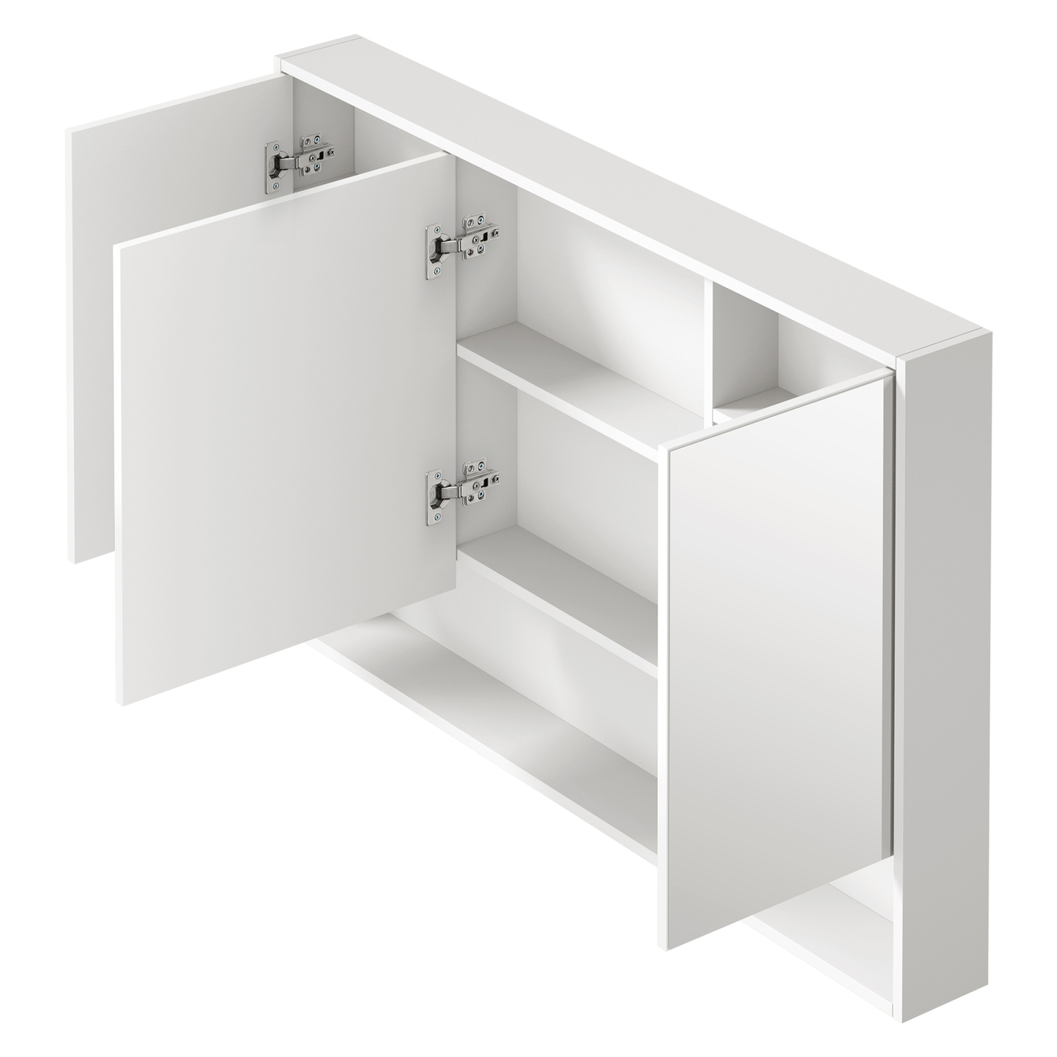 Meriden 1200mm LED Mirrored Shaving Cabinet with Open Shelf
