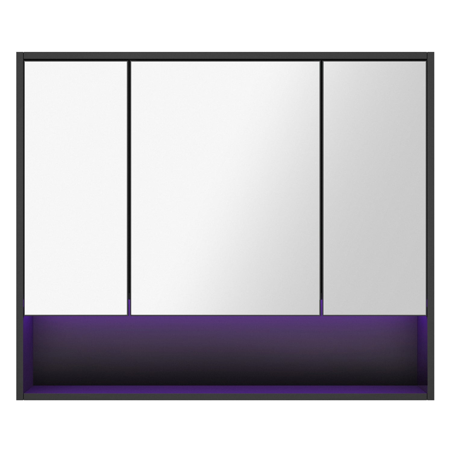 Meriden 900mm LED Mirrored Shaving Cabinet with Open Shelf