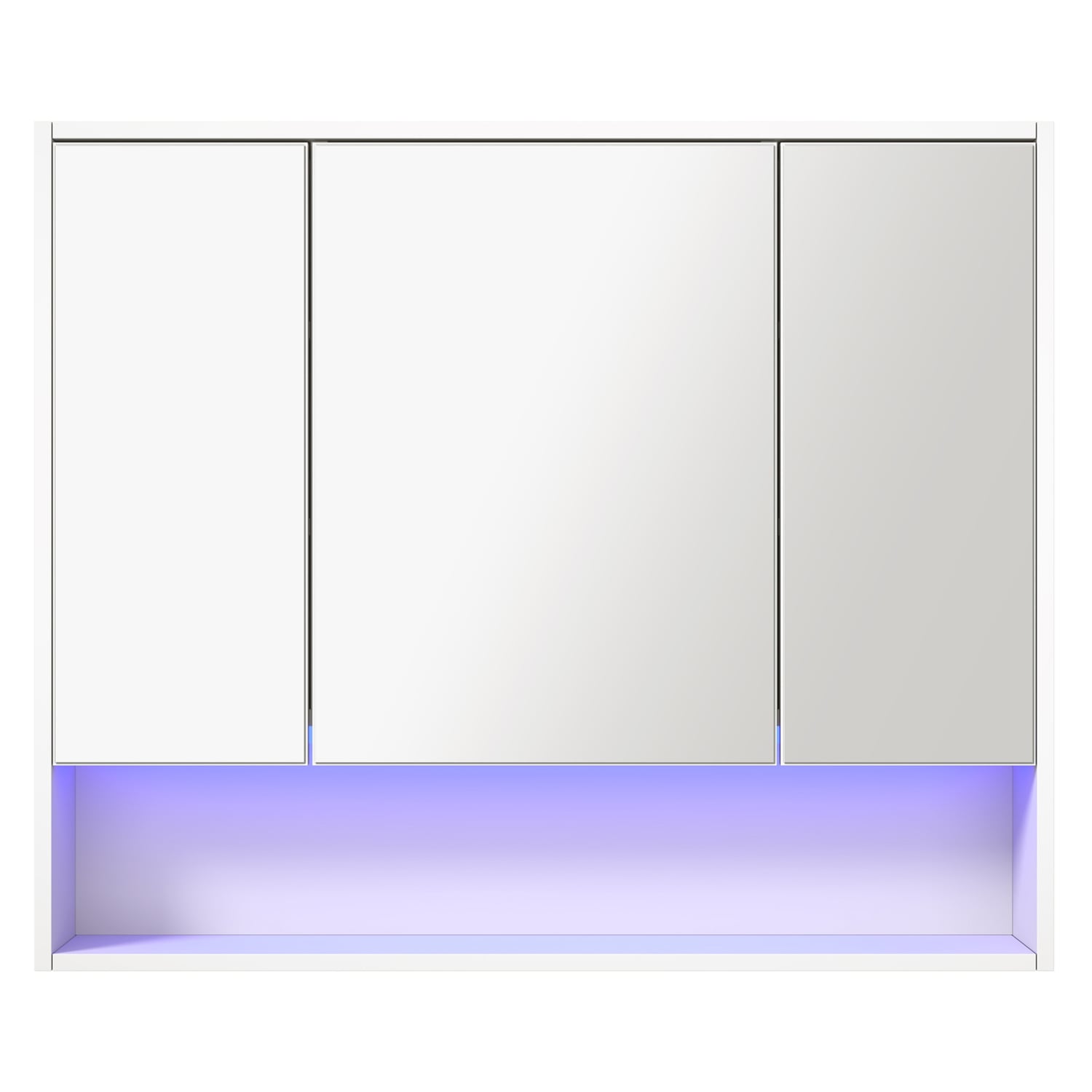 Meriden 900mm LED Mirrored Shaving Cabinet with Open Shelf