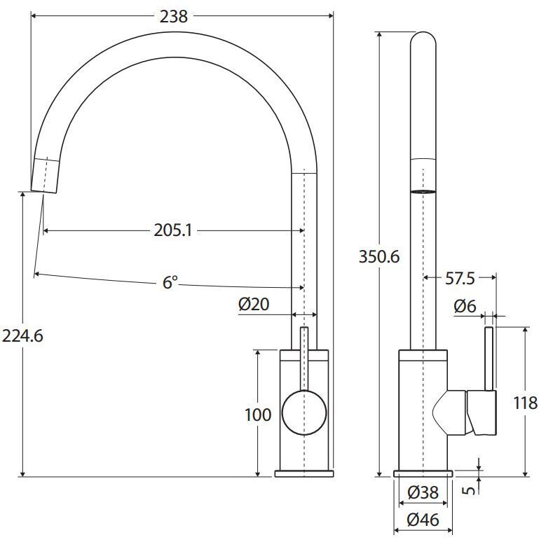 Bowen 430mm Granite Kitchen Sink & Mixer Package