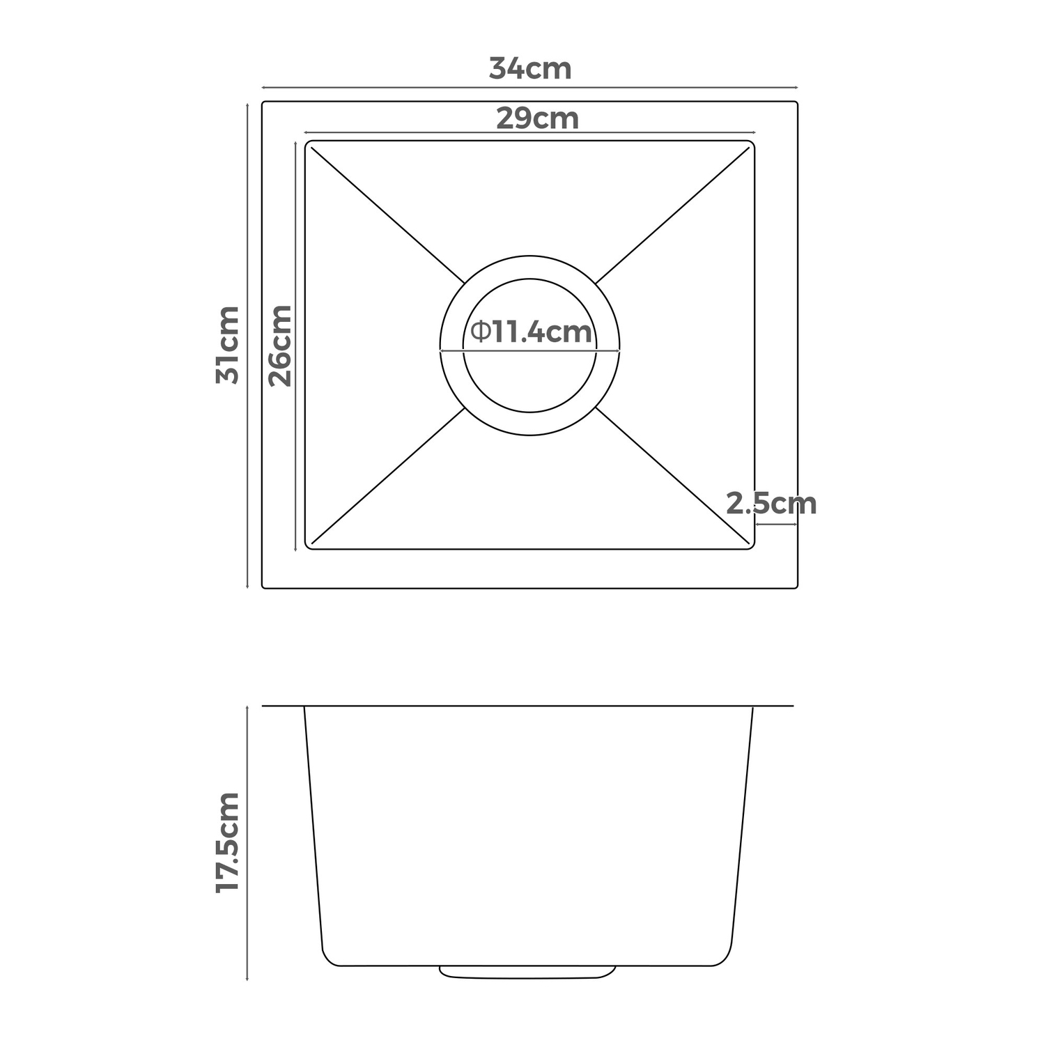 Alistair-340mm-Single-Stainless-Steel-Kitchen-Sink