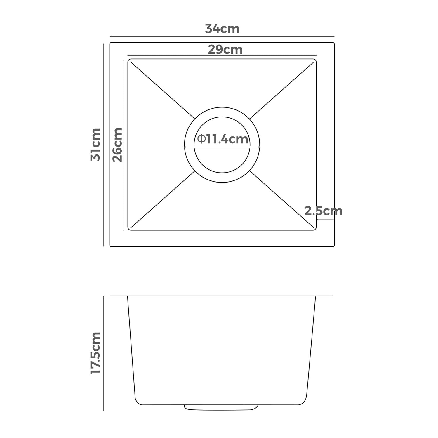 Alistair-340mm-Single-Stainless-Steel-Kitchen-Sink