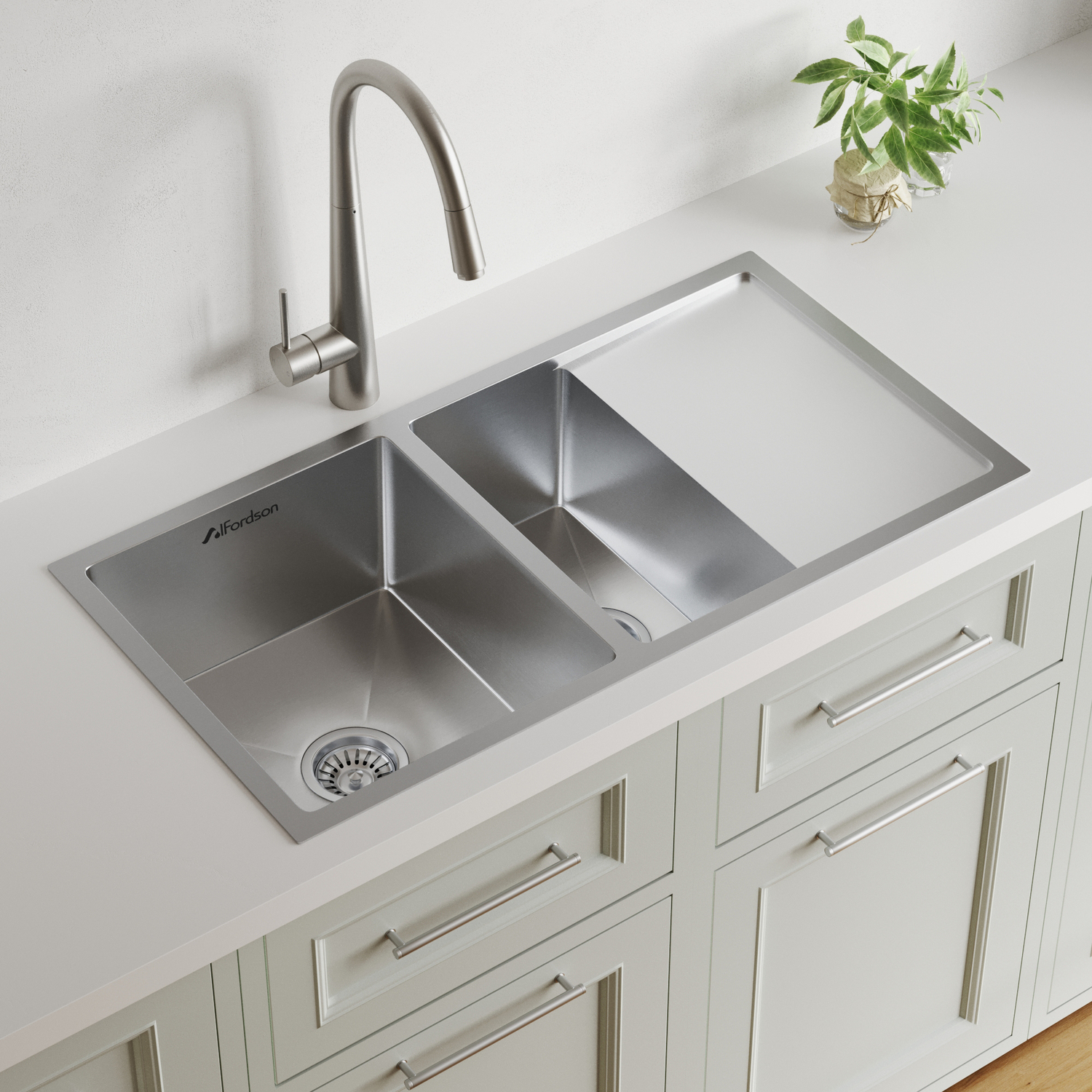 Kalypso 1000mm Double Kitchen Sink with Drainer