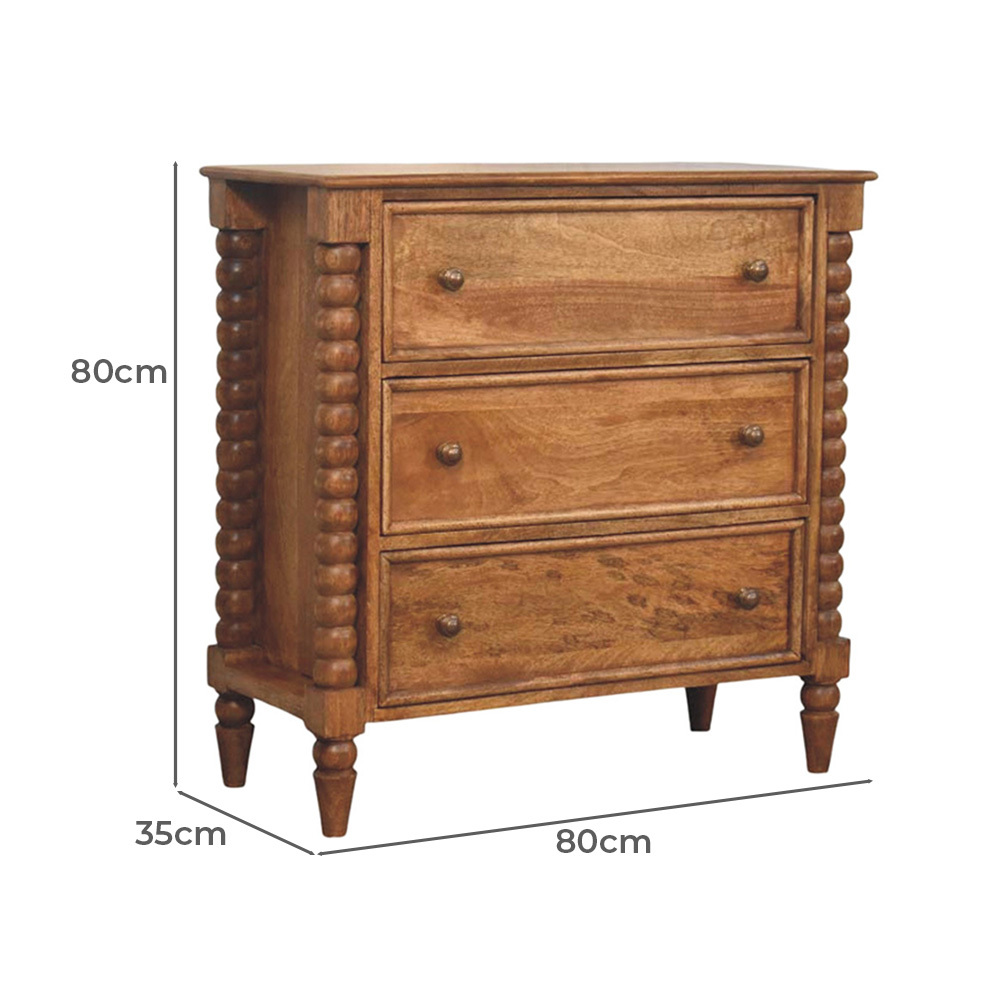 Ember Mango Wood 3 Drawer Chest