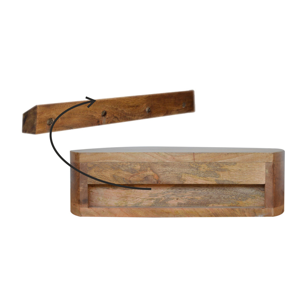 Hailee Mango Wood Wall-Mounted Bedside Table