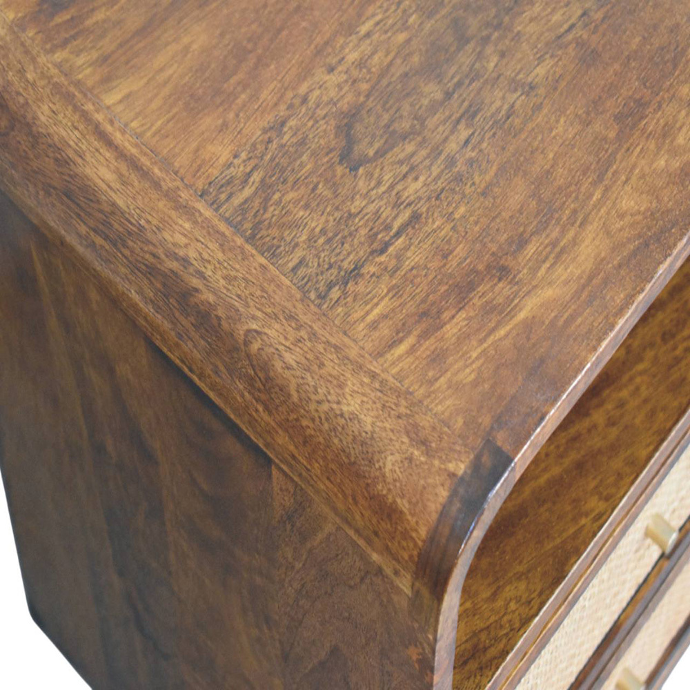 Austra Mango Wood & Rattan Bedside table