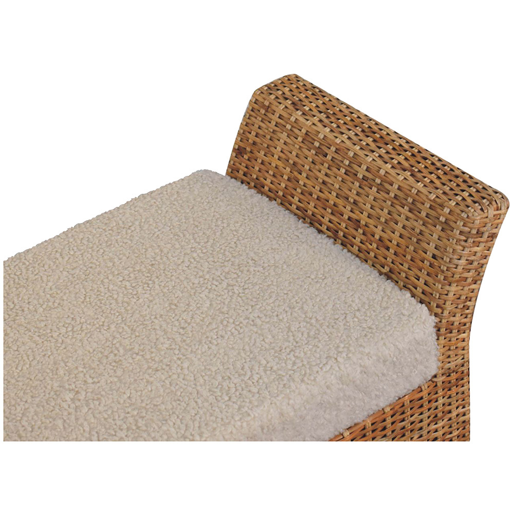 Serafim Mango Wood & Boucle Ottoman Bench