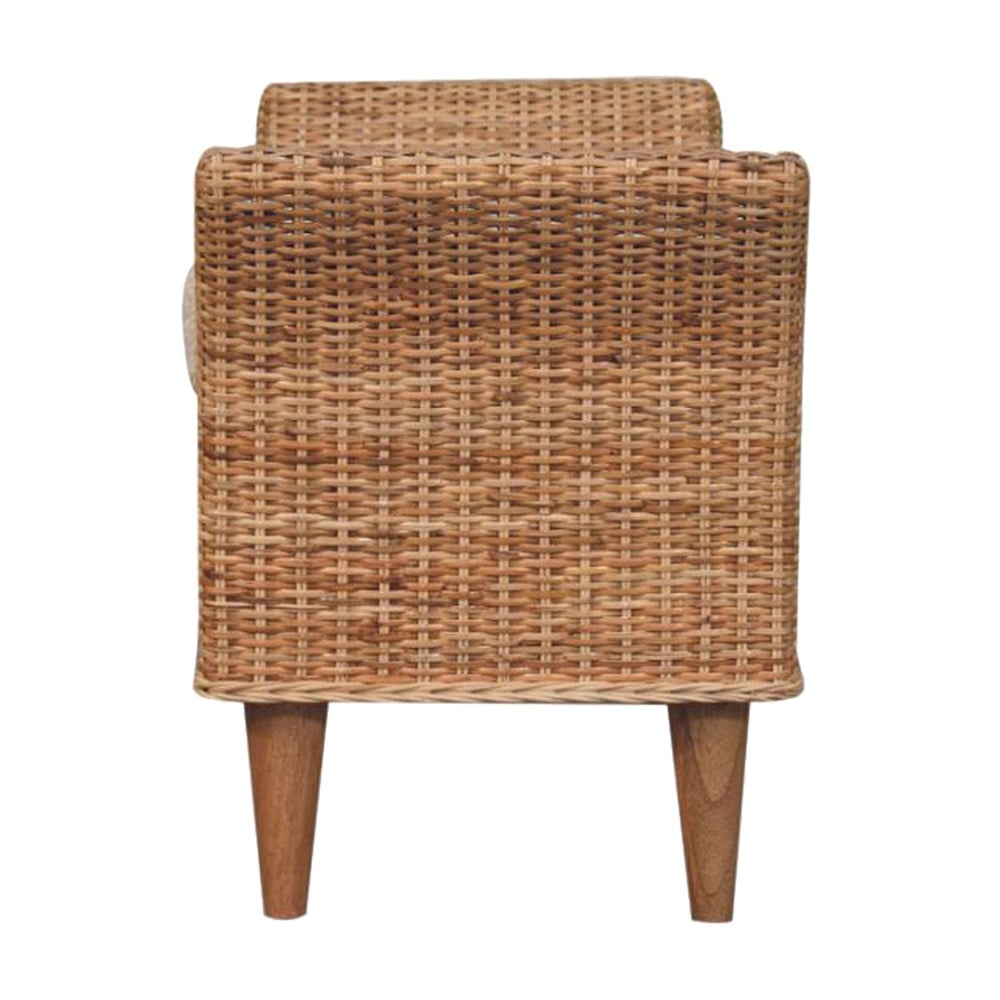 Serafim Mango Wood & Boucle Ottoman Bench