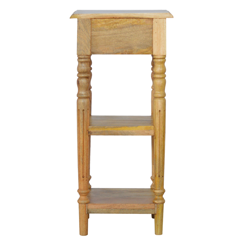 Alyona 1 Drawer 2 Tier Mango Wood Side Table