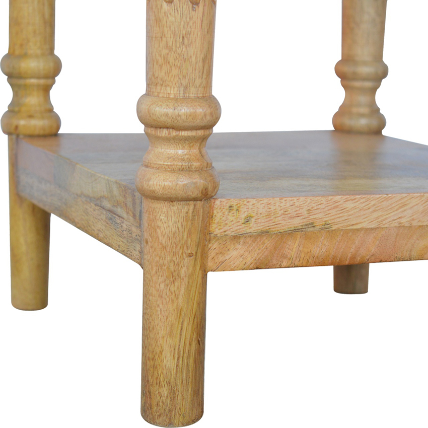 Alyona 1 Drawer 2 Tier Mango Wood Side Table