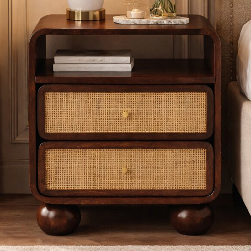 Delja 2 Drawer Mango Wood Bedside Table
