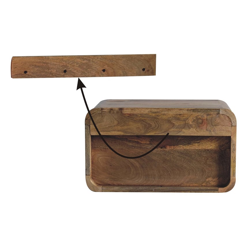 Galina Mango Wood Floating Bedside Table