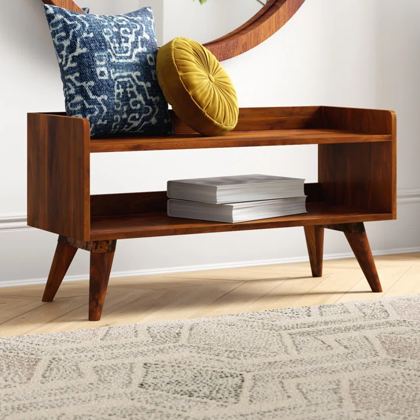Larisa Mango Wood Storage Bench