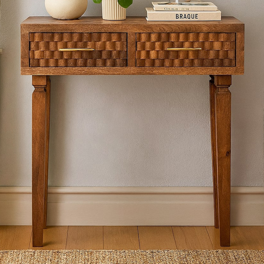Dominik 2 Drawer Mango Wood Console Table