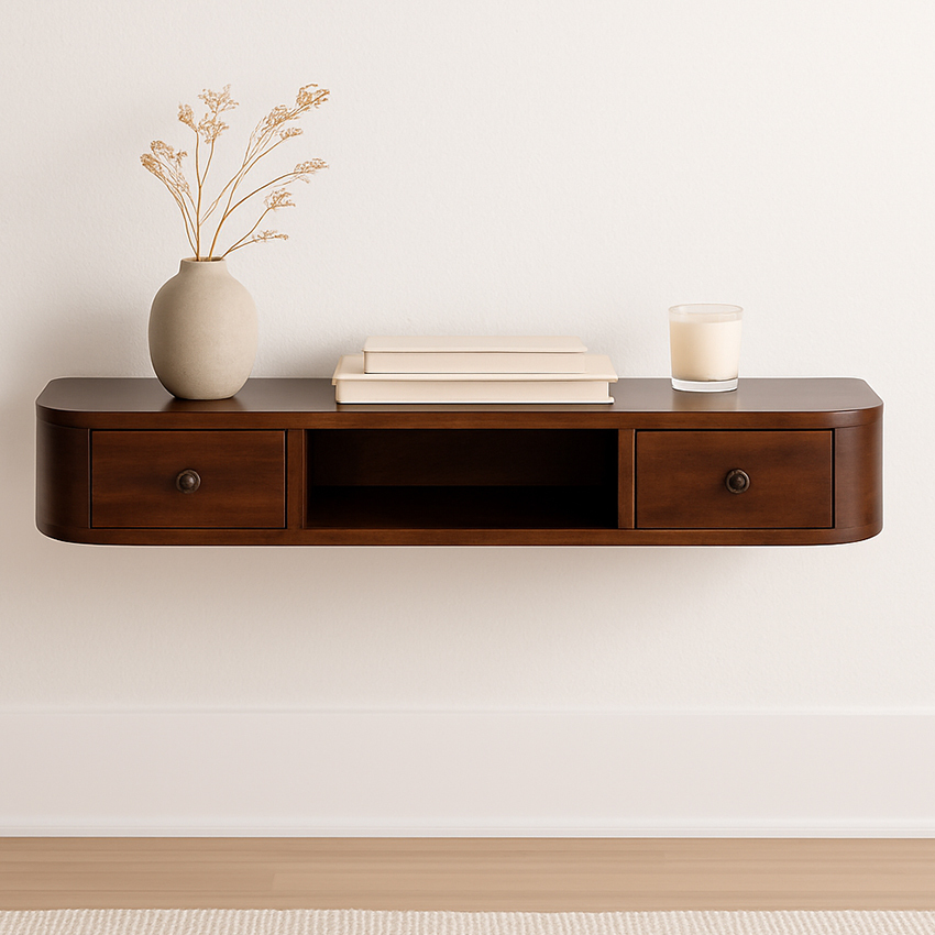 Natalya Mango Wood Wall-Mounted Console Table