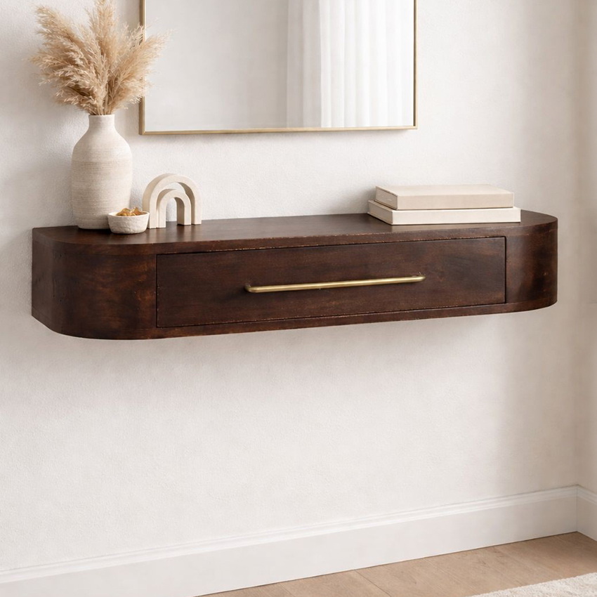 Eryk 1 Drawer Mango Wood Wall-Mounted Console Table
